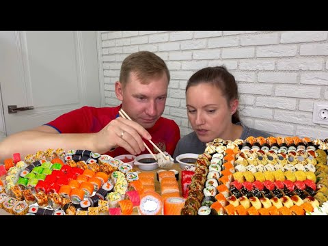 Видео: МУКБАНГ РОЛЛЫ СУШИ ФИЛАДЕЛЬФИЯ КАЛИФОРНИЯ МАКИ MUKBANG ROLLS SUSHI