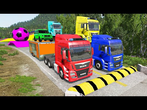 Видео: Flatbed Truck McQueen | Перевозка на грузовике — Выбоина против машины № 1111 | Игровой процесс B...