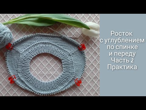 Видео: Реглан спицами с углублением по переду и спинке/Росток/Практика #регланспицами #реглансверхувниз