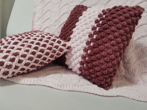 Видео: Подушка "Шишечка". Подушка крючком из пряжи DOLCE BABY