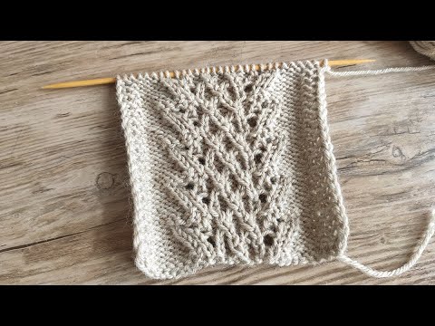 Видео: Ажурный центральный узор спицами 🦉 Lace central knitting pattern