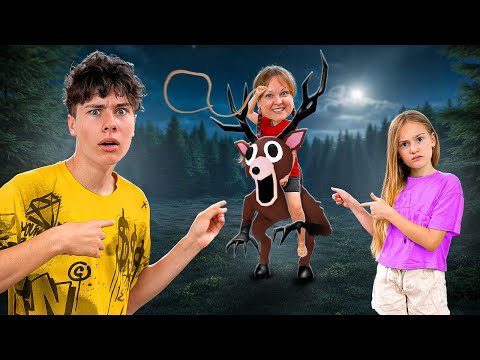 Видео: Мама ПРИРУЧИЛА ОЛЕНЯ из ROBLOX 99 ночей в реальной жизни !!! 3 серия