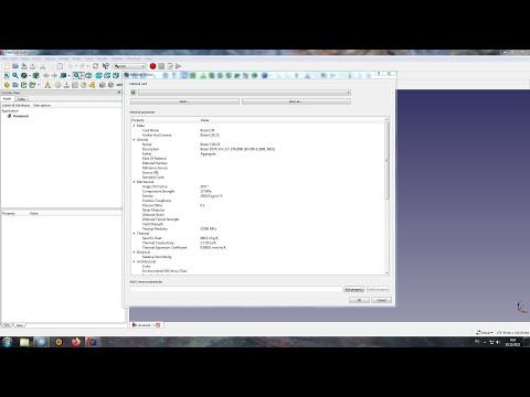 Видео: Редактор материалов (material editor) во FreeCAD FEM 0.19