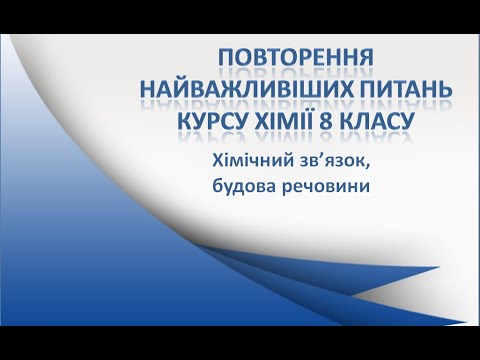 Видео: Типи хімічного зв'язку. Хімія