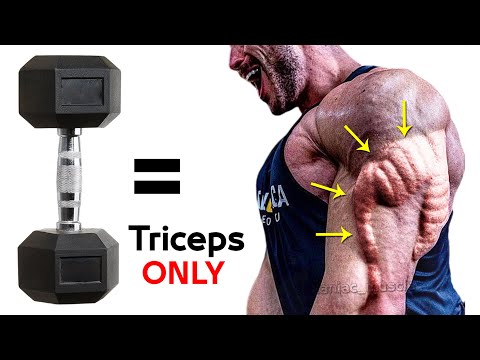 Видео: Полные упражнения на трицепс с гантелями (каждая голова)