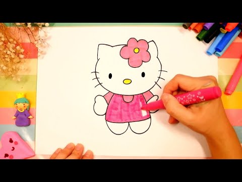 Видео: Как рисовать Hello Kitty | Как нарисовать Хеллоу Китти | Няня Уля - Уроки рисования для детей