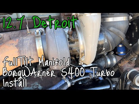 Видео: Установка коллектора FullTilt и турбокомпрессора Borg Warner S400 75 мм на двигатель Series 60 De...