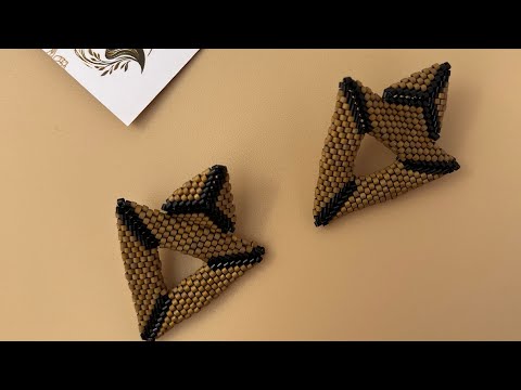 Видео: Мастер-Класс Бисероплетение.  Серьги Геометрия Выпуклый Треугольник