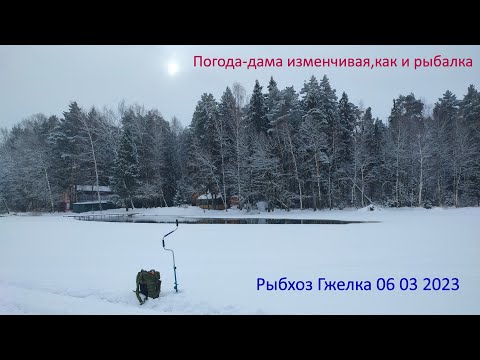 Видео: Рыбалка.  Рыбхоз Гжелка . Раменский район. 06 03 2023 . Погода  дама изменчивая, как и рыбалка