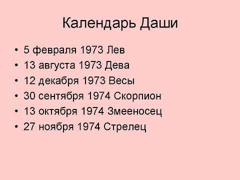 Видео: Календарь планеты Даша