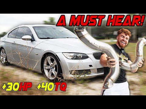 Видео: БЕЗУМНЫЙ ТУРБО-КАТУШКА!! Установка выхлопной системы VRSF Catless Downpipe! BMW 335i