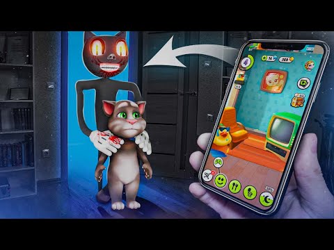 Видео: КАРТУН КЭТ НАПАЛ НА ГОВОРЯЩЕГО ТОМА в 3:00!