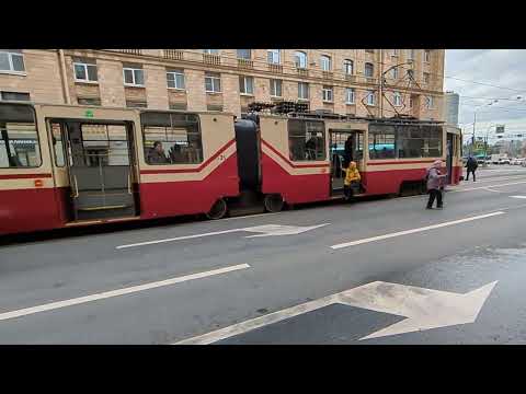 Видео: О, это 5135! На трамвае 55 с необычной схемой окраса по СПб 14-*: ЛВС-86К 5135 по №55 (07.10.24)