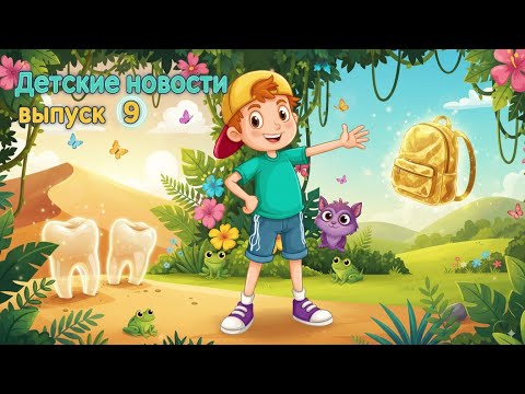 Видео: Детские новости • Выпуск 9 🌟 Древние зубы, тайные животные и плед-рюкзак (интересные факты детям)