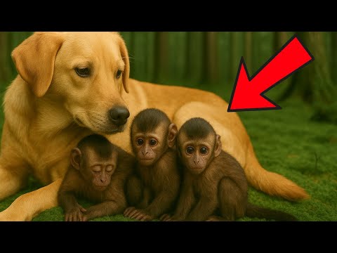 Видео: СПАСЁННАЯ СОБАКА СТАЛА МАМОЙ ДЛЯ ТРЁХ ОБЕЗЬЯН — ИСТОРИЯ ЛЮБВИ И СПАСЕНИЯ