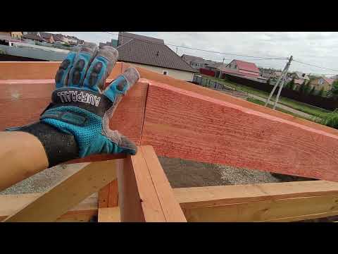 Видео: Гараж барнхаус 6 серия - коньковый прогон и стропила #барнхаус