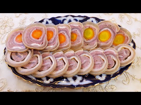 Видео: Рулет из требухи / Tripe roll