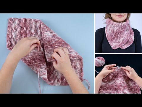 Видео: Самый простой снуд-манишка/воротник спицами!