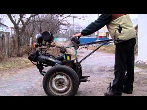 Видео: Самодельный мотоблок, первый запуск