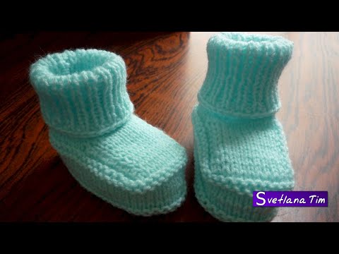 Видео: Как связать Детские ПИНЕТКИ СПИЦАМИ (baby booties). Подробный мастер класс - Вязание спицами