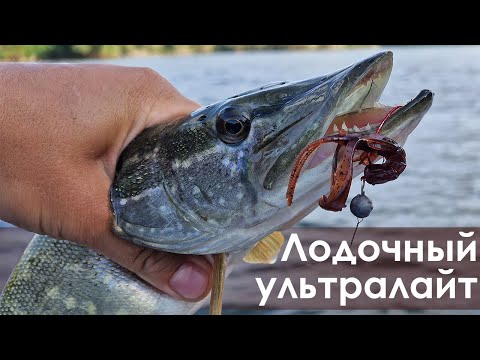 Видео: С лодки на ультралайт. Поиски летнего окуня и щуки с микроджигами, блеснами и воблерами