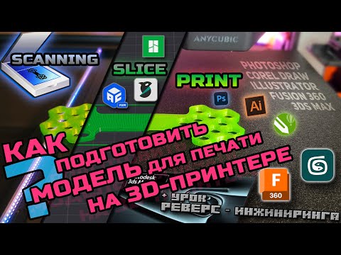 Видео: Подготовка моделей для печати на 3D-принтере | Сканирование, Reverse Engineering, создание с нуля.