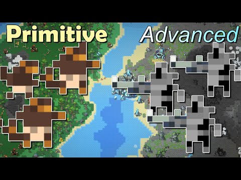 Видео: Первобытное королевство против развитого королевства роботов! — WorldBox