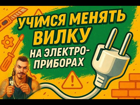 Видео: УЧИМСЯ МЕНЯТЬ ВИЛКУ НА ЭЛЕКТРОПРИБОРАХ! #ремонтвдоме #каксделать #сделайсам #шаманстроитель