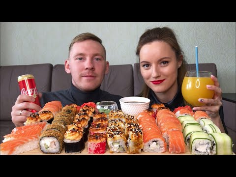 Видео: МУКБАНГ РОЛЛЫ СУШИ | MUKBANG ROLLS SUSHI