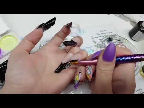 Видео: Запись эфира:"Эджи На Себе/Ногти в форме эдж/Аквариумный дизайн  наращивание edge"Шулунова Дарья