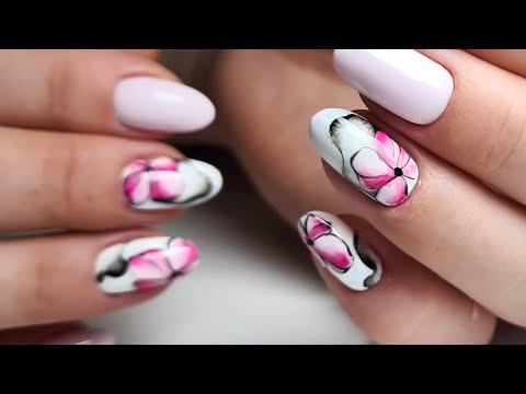 Видео: КОРРЕКЦИЯ укрепление БАЗОЙ LOVELY НЕЖНЫЙ дизайн ТОП дизайн 2021 рисуем ЦВЕТЫ на ногтях