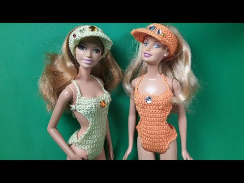 Видео: Головной убор с козырьком связаный крючком для Барби. Урок вязания. Barbie Crochet. Мастер-клас