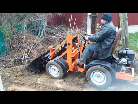 Видео: Мини погрузчик с реверсом на низкой раме. Часть 4. Испытания.