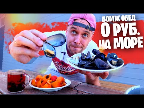 Видео: Бомж обед 0 рублей НА МОРЕ 🌊  Свежие МИДИИ Бесплатно