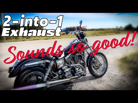 Видео: Выхлопная система Bassani Road Rage 3 (2-в-1) на моем Harley Dyna