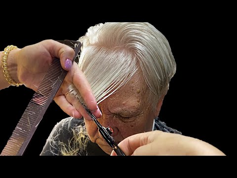 Видео: Стрижка - ВОР ВРЕМЕНИ ✂ Женская короткая стрижка 60+ ДЛЯ ОЧЕНЬ СЕДЫХ ВОЛОС