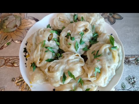 Видео: Блюда осени. Нежнейшие манты с тыквой и мясом, весь секрет в тесте.#узбекскаякухня#мантыстыквой
