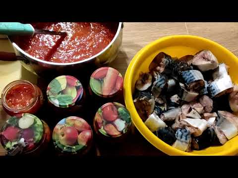 Видео: Как приготовить консервы "Скумбрия с овощами" в автоклаве на пару.