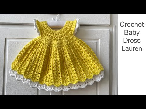 Видео: Вязаное крючком детское платье Лорен | пример: 6-12 месяцев | вязание крючком для начинающих | ка...