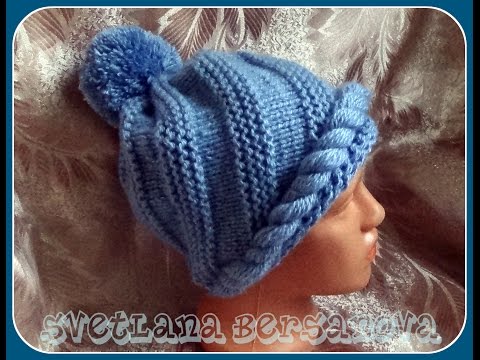 Видео: Спиральная шапочка (спицы). Knitting hat