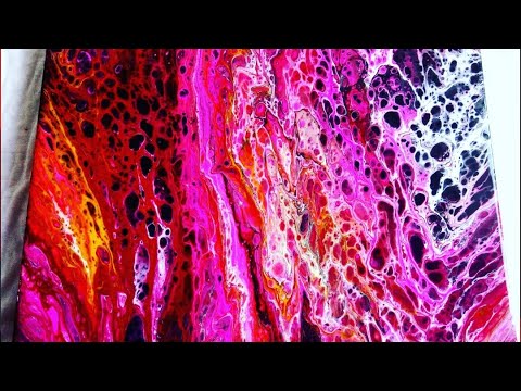 Видео: Акриловая заливка на клее ПВА, простой способ  по шагам. AcrylicFluidPouring