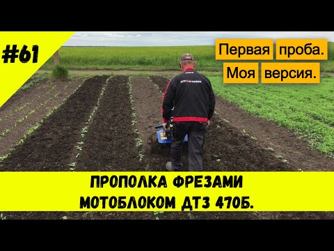 Видео: Прополка фрезами Мотоблоком ДТЗ 470Б