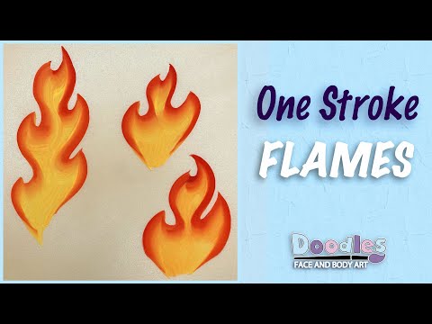 Видео: One Stroke Flame: урок по аквагриму