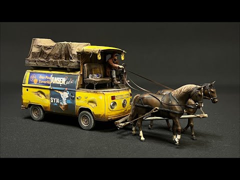 Видео: VW T2 масштаб 1:35 переделка в конный экипаж для моей новой диорамы