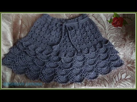 Видео: Вязаная юбочка для девочки - часть 1