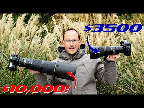 Видео: Nikon 500mm PF f5.6 против f4 FL