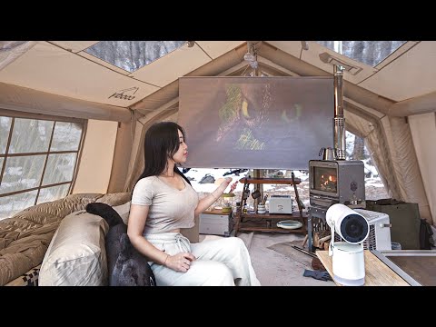 Видео: -5℃ ❄️ УЮТНЫЙ КЕМПИНГ В НАДУВНОЙ ПАЛАТКЕ В СНЕЖНЫХ ГОРАХ. КЕМПИНГ ASMR