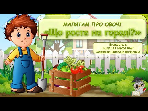 Видео: Малятам про овочі "Що росте на городі?".