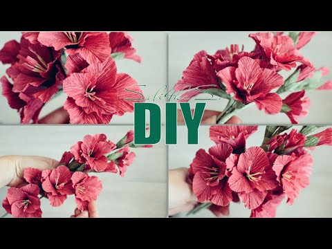 Видео: DIY Гладіолуси з креппаперу/ crepe paper gladioli/ crepe paper flowers