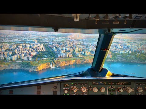 Видео: Посадка в Анталье на полосу 36С